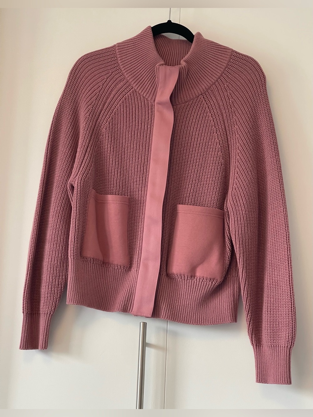 Varley Delfern Cotton Knit Pink Sweater Jacket | Size M